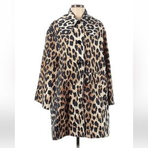 Ganni leopard printed canvas coat